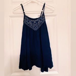 Navy mosaic detail tunic top